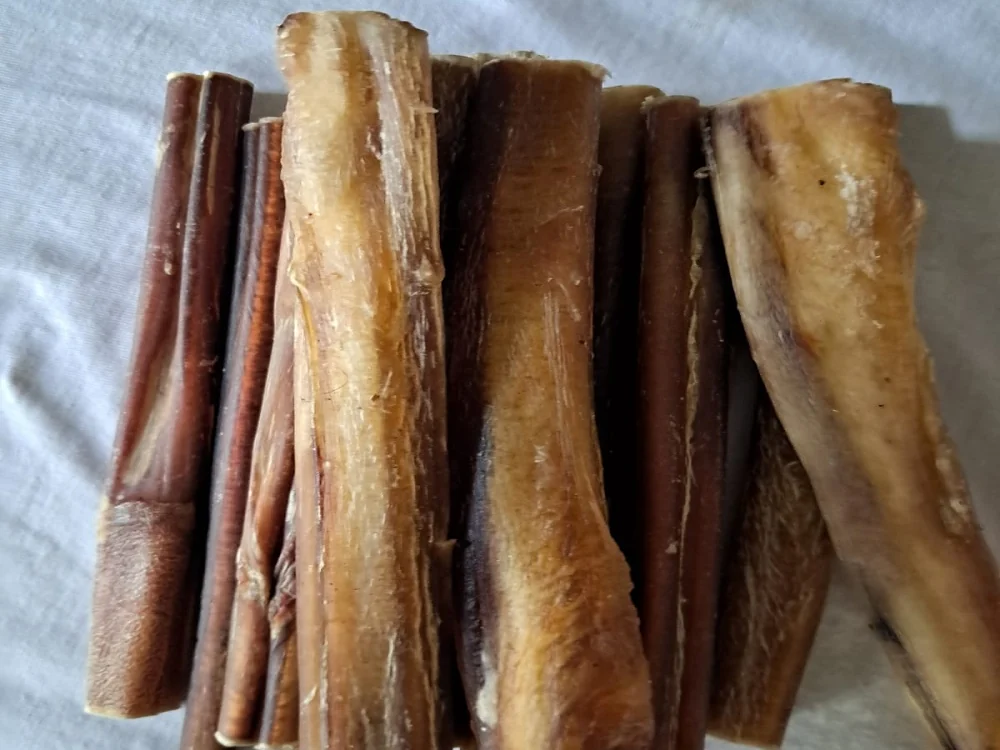 Comparison of bully stick grades side by side